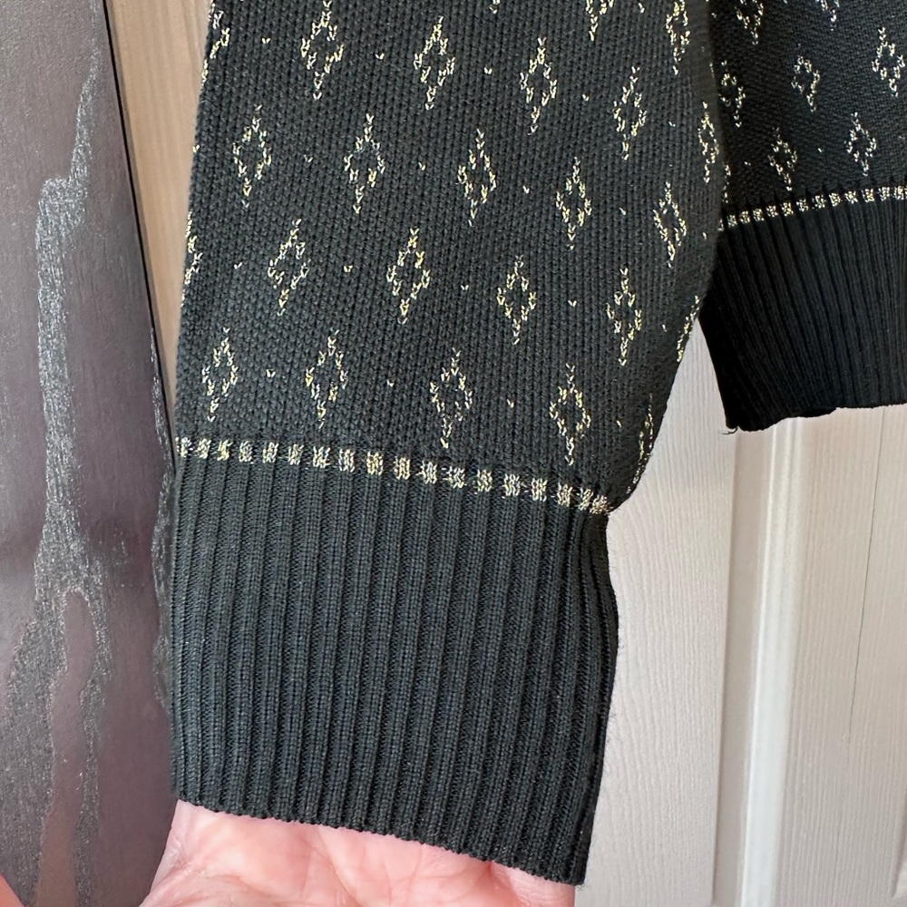 NWT J.ING Black/Gold Button-Up Cardigan Size M - Picture 5 of 10